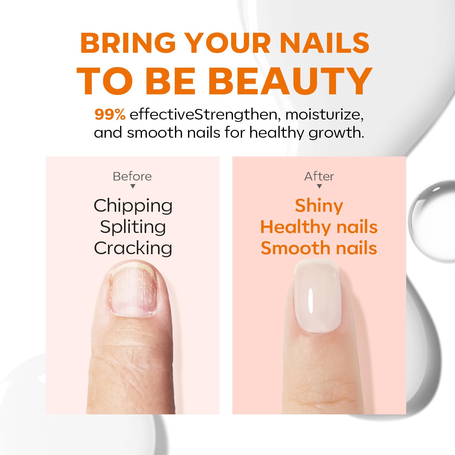 modelones Nail Strengthener Milky White Nail Polish Nails Repair for Damaged Nails Growth and Strentgthener Ridge Filler for Nail Strengthening Polish 15ml-BrightBean Baby