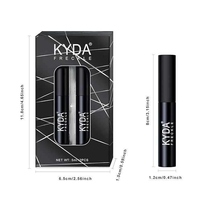 KYDA 2 Colors Liquid Freckle, Natural Freckle Makeup Pen, Longlasting Face Freckle Liquid Makeup, Soft Dot Sopt Pen Magic Freckle Color-Light Brown&Dark Brown-BrightBean Baby