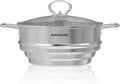 SUNHOUSE 5 Quart Stainless Steel Steamer Insert - Universal Fit Vegetable Steamer