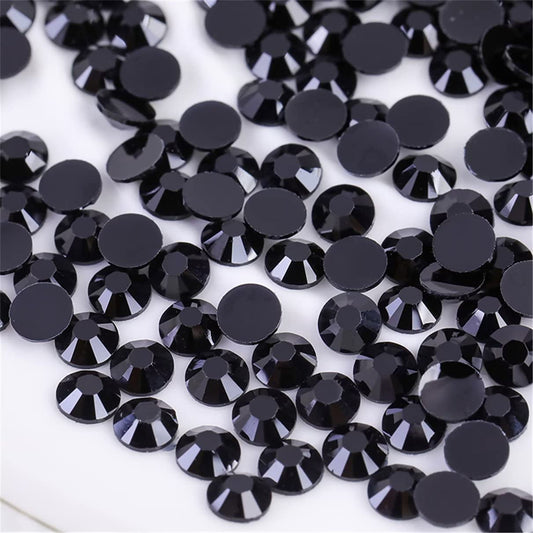 500 Pieces SS30 6mm Flatback Rhinestones Clear Glass Round Gems Crystals for Nail Art DIY Crafts Clothes Shoes Bags （Black）-BrightBean Baby
