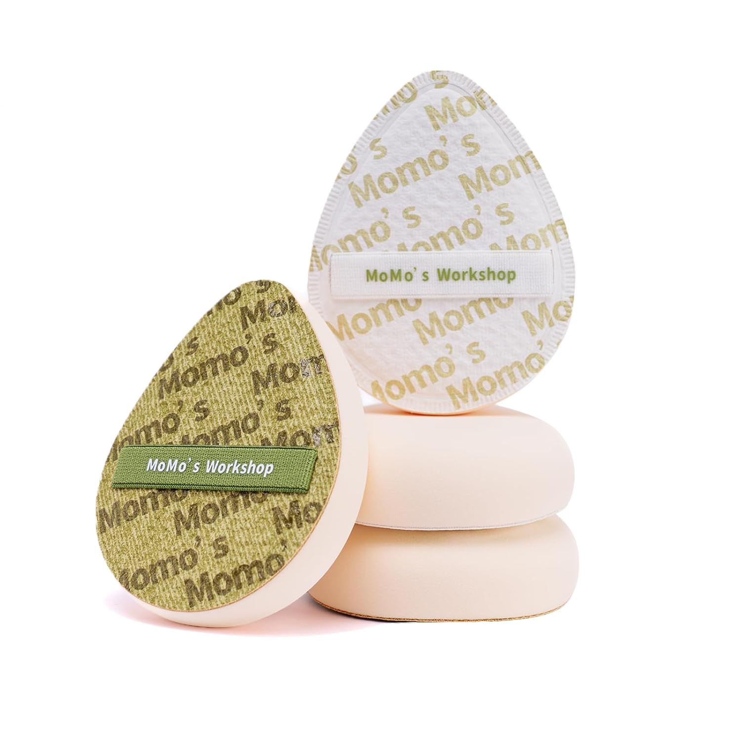 Light Green Denim Makeup Sponges,Super Soft Blenders Sponge for Full Coverage Foundation,Perfect for Oily Skin & Longwear Makeup,Travel Friendly&Reusable,2pcs Puffs &Storage Case-BrightBean Baby