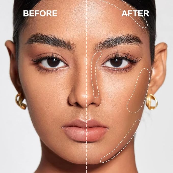 Multi-Use Makeup Cream Blush Stick, Unidollss 3-in-1 Buildable Contour Bronzer Blush Stick, Hydrating formula, All day wear, Easy Application with Thumb Puff Included (05 SUNSHINE)-BrightBean Baby