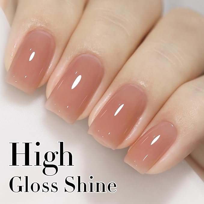 Double Rhythm Translucent Gel Polish Sheer Neutral Natural Light Milky Same Color Same Bottle 15ML Jelly Nail Polish Nail Art DIY at Home (Neutral Nude-A1415)-BrightBean Baby