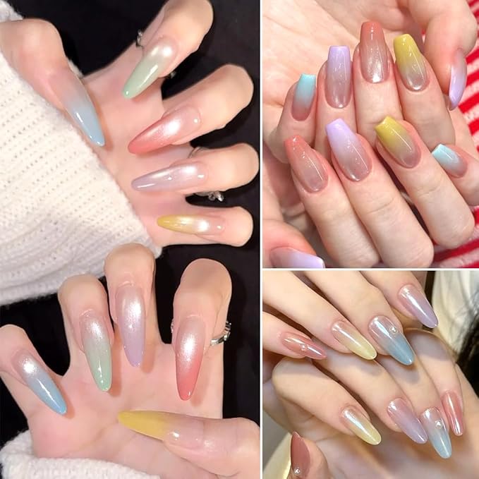 Neon Phosphor Nail Pigment Powder Palette, 9 Colors Solid Pigment Powder for Nails, Fluorescent Glitter Aura Nails Rubbing Dust with Ombre Nail Brush & Sponge Sticks Manicure Art DIY Accessories-BrightBean Baby