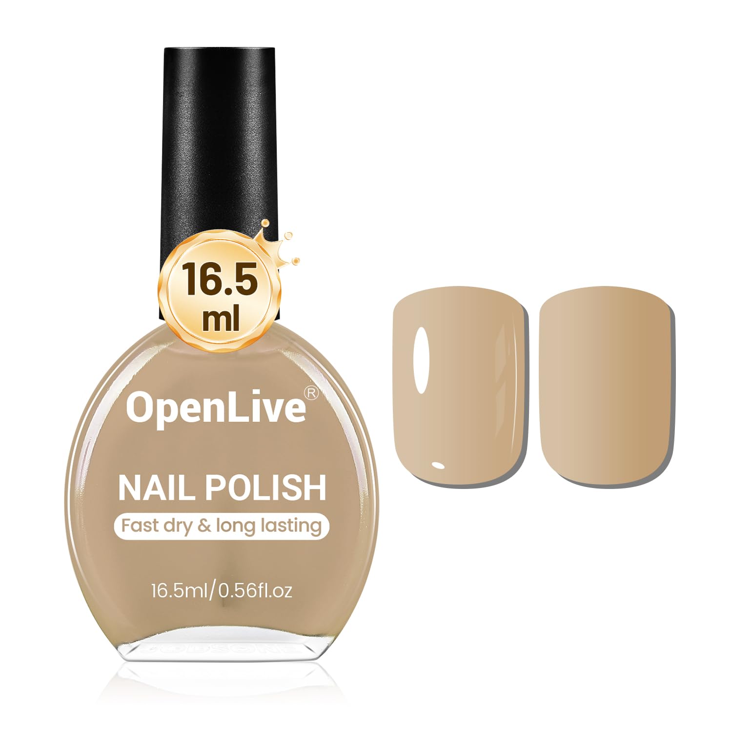 16.5ml Nude Brown Nail Polish Large Volume Quick Drying Nail Polish, Fast Drying and Long Lasting Color Nail Art DIY Home Manicure Gift for Women-BrightBean Baby