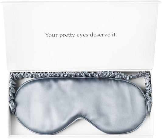 Silk Sleep Mask Light Blocking Luxury 19mm Silk Eye Mask 100% Mulberry Eye Cover Blindfold Ultra Soft Light and Comfy Anti Aging Skin Care with Travel Bag Gift Package-BrightBean Baby