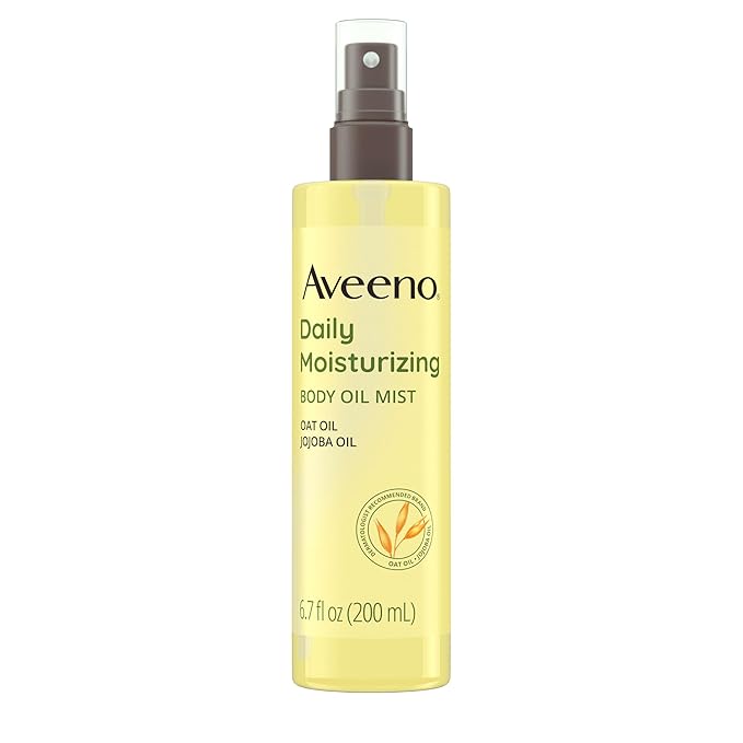 Aveeno Daily Moisturizing Body Oil, Body Mist for Dry Skin with Oat Oil and Jojoba Oil, Nourishing Body Spray with a Hypoallergenic Formula, 6.7 FL OZ-BrightBean Baby