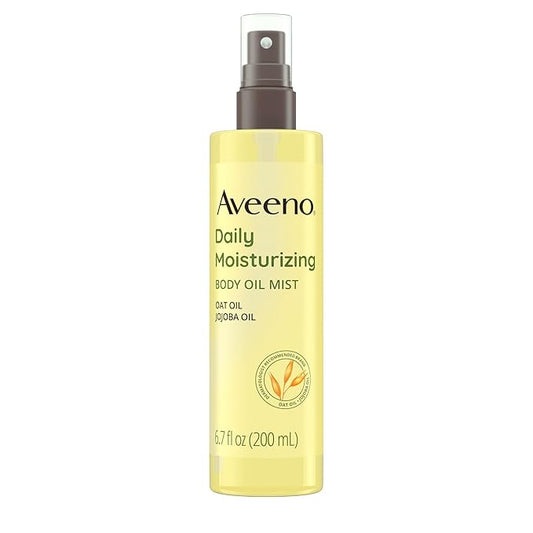 Aveeno Daily Moisturizing Body Oil, Body Mist for Dry Skin with Oat Oil and Jojoba Oil, Nourishing Body Spray with a Hypoallergenic Formula, 6.7 FL OZ-BrightBean Baby