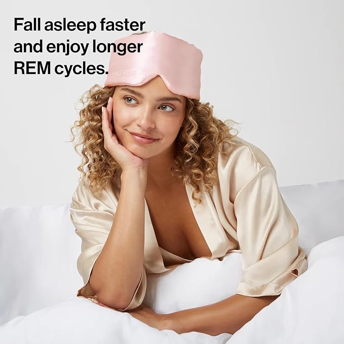 Dore & Rose Deep Sleep Mask Light Blocking, 23 Momme Mulberry Silk Eye Mask, Ultra Soft, Adjustable - Travel Sleeping Mask for Men & Women - Pink-BrightBean Baby