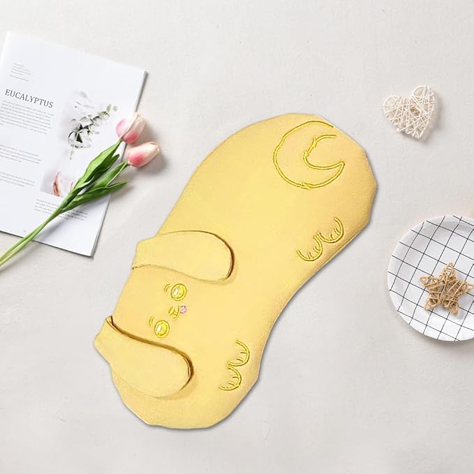 PERFECTSIGHT Eye Mask, Cute Plush Lightweight Adjustable Eyeshade, Faux Fur Cover for Women Men Sleep Travel Nap, Yellow Puppy-BrightBean Baby