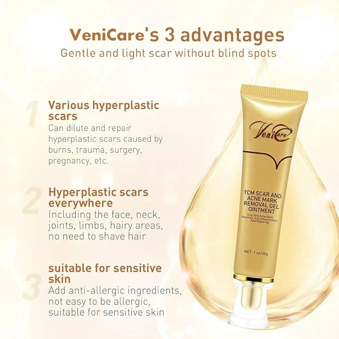 Acne Scar Removal Cream Stretch Marks Face Skin Cream Shrink Pores Gel-Fade Scar Marks Acne Skin Care (Packaging Upgrade) VeniCare-BrightBean Baby