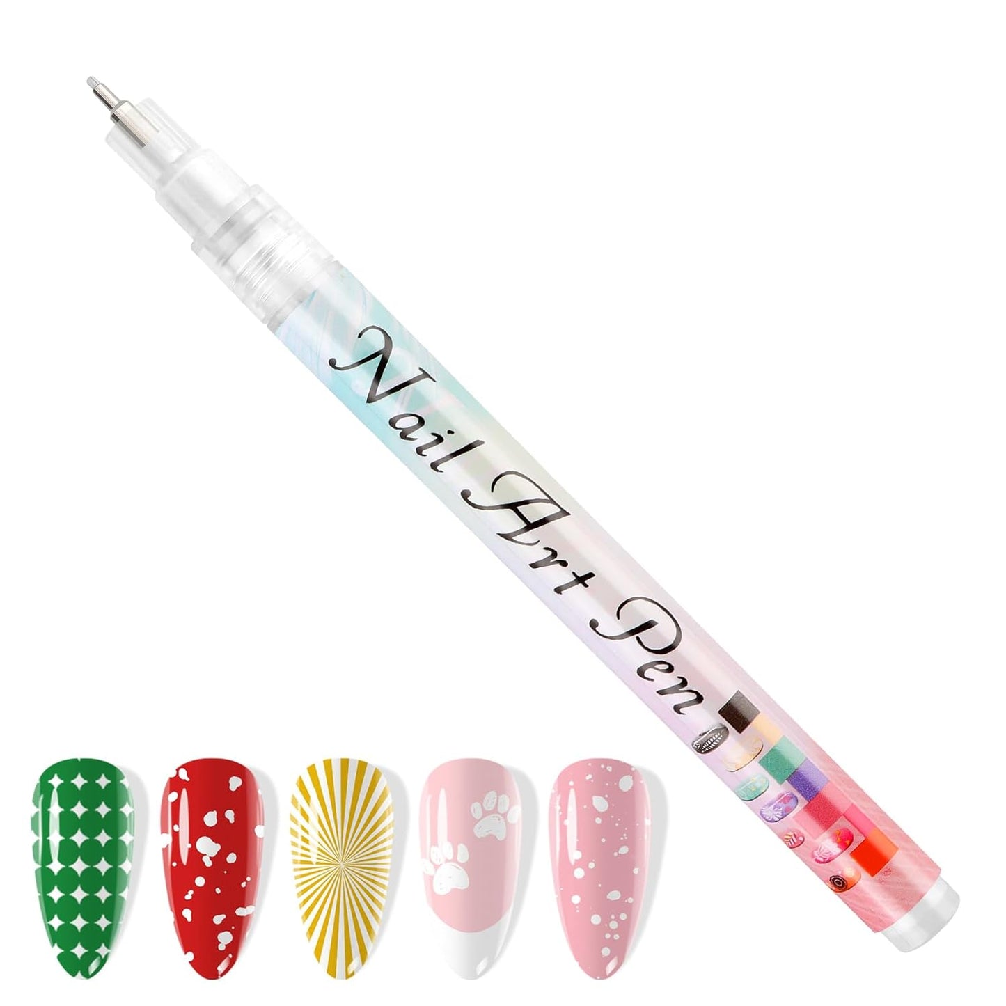 1 PCS White Nail Art Polish Pens, Kalolary 0.5mm Nail Art Markers Nail Point Graffiti Dotting Pen Drawing Painting Liner Brush for DIY Nail Art Beauty Adorn Manicure Tools-BrightBean Baby