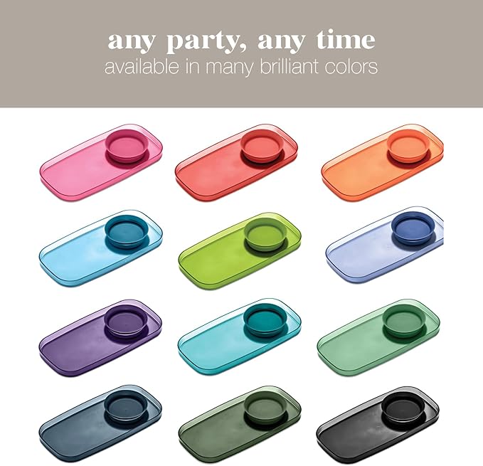 madesmart dipware Small Serving Plate, Collapsible & Removable Dip Bowl for Salsa, Queso, Sald, Olives, Premium Dishwasher & Microwave Safe, Multipurpose Plate & Bowl, Red