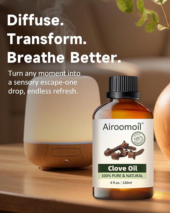 Pure Clove Essential Oil, 100% Pure Natural Clove Essential Oil, Premium Grade Essential Oils for Diffusers for Home, Skin, Care Massage, Soap Making, Aromatherapy, 4 Fl Oz | 120ml-BrightBean Baby