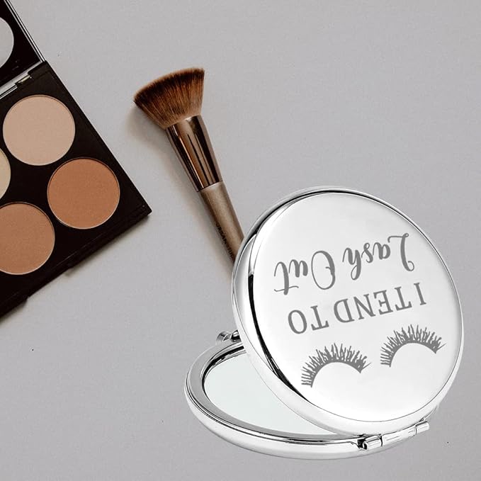 TGBJE Eye Lash Pocket Mirror Lashes Girl Gift I TEND to Lash Out Compact Mirror for Women Girls Beautician Gift (lash out mirror)-BrightBean Baby