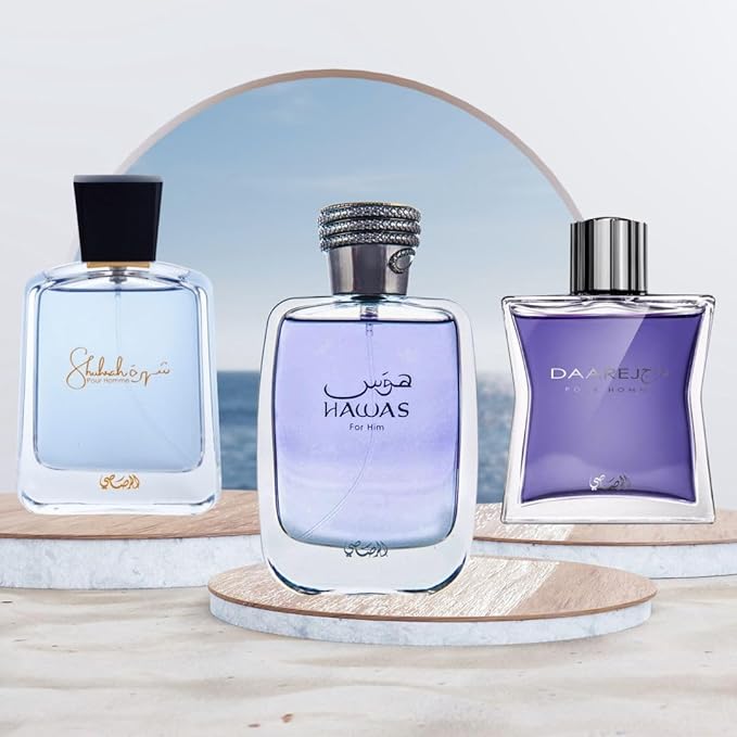 RASASI Arabian Perfume for Men Hawas, Daarej Eau De Parfum Men 100ML(3.4 OZ) Shuhrah 90ML | Long-Lasting perfumes, Elevate Your Aura With These Masculine Scents. (Bundle)-BrightBean Baby