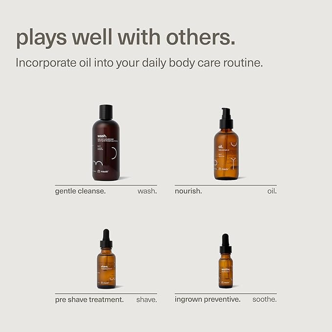 Maude Oil No. 0 - Hydrating Organic Massage + Body Oil - Skin Moisturizer with Organic Jojoba, Coconut & Castor Oil - Rich in Vitamin B + Vitamin E (4 fl oz)-BrightBean Baby