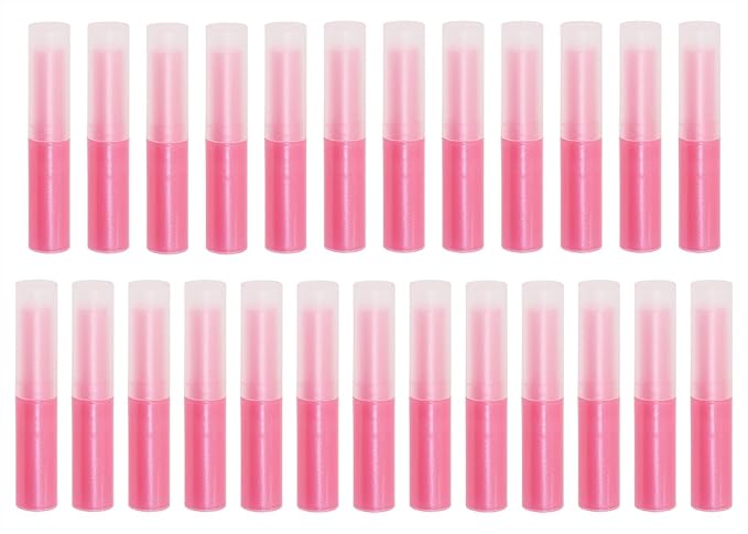 0.14oz Empty Flavored Lip Balm Container Tubes Plastic Homemade Moisturizing Lip Stick with Caps Bulk Fit for Women Adult DIY Making Supplies, 25 Count (Red)-BrightBean Baby
