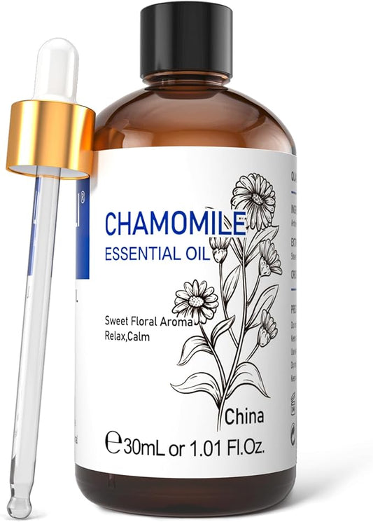 HIQILI 30ML Chamomile Essential Oil, Pure & Natural Chamomile Oil for Diffueser, Skin, Soap, Shampoo - 1.01 Fl Oz-BrightBean Baby