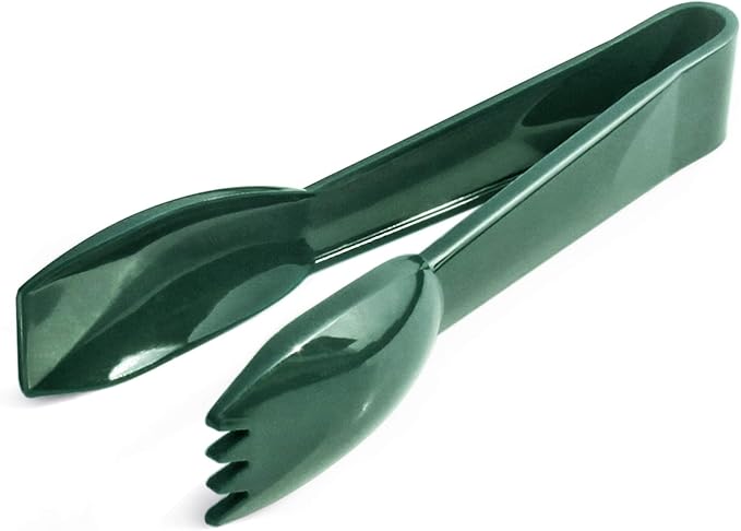 New Star Foodservice 35599 Utility Tong, High Heat Plastic, Straight Edge, 6 Inch, Set of 12, Green