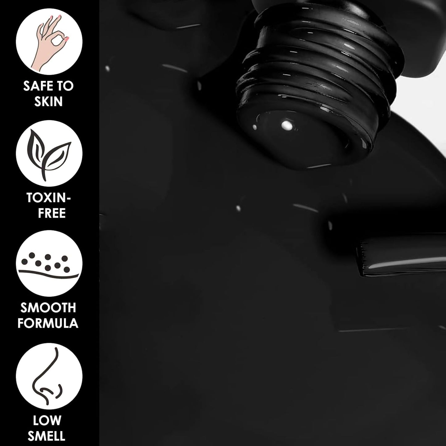 NovaCharm 12ml Black Matte Nail Polish, Quick Dry Nail Lacquer for Nail Art Varnish, Mist Effect Matte Finish Velvet Nail Polish, Silky Velvet Fingernail Polish For Women Girls Manicure DIY at Home-BrightBean Baby