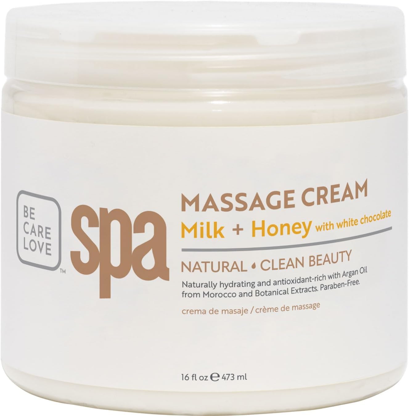 BCL SPA Massage Cream Organic Milk & Honey with White Chocolate Body Lotion, Shea Butter, Aloe Vera, Arnica, Peppermint, Kelp, Tea Tree, Olive, Argan, and Jojoba Oils, Home/Professional Use, 16 fl oz-BrightBean Baby