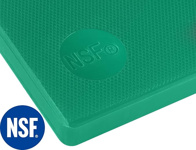 CURTA Cutting Boards for Kitchen, 20" x 14" x 0.5" Green Color Coded Plastic Chopping Board with Anti Slip Surface Dishwasher Safe