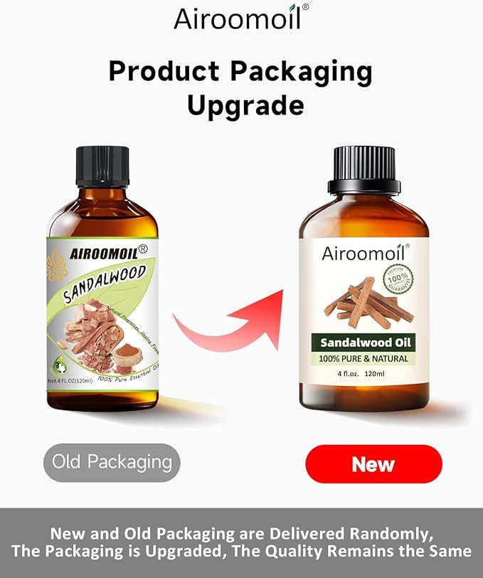 Pure Sandalwood Essential Oil, 100% Pure Natural Sandalwood Essential Oil, Premium Grade Essential Oils for Diffusers for Home, Skin, Care Massage, Soap Making, Aromatherapy, 4 Fl Oz | 120ml-BrightBean Baby