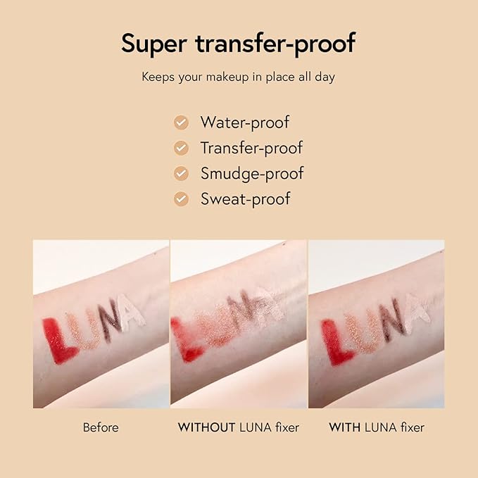 LUNA Long Lasting Setting Fixer Spray 3.3 fl oz, Weightless with Micro-Fine Mist, Natural Finish, Non-Drying Formula for All Skin Types, Korean Makeup-BrightBean Baby
