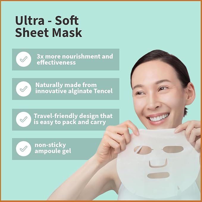 YoungMe Soothing Glam Facial Sheet Mask - 1 Sheets Face Masks | Korean Face Mask Skincare - Deep Real Masks for Sensitive Skin or All Skin Types-BrightBean Baby