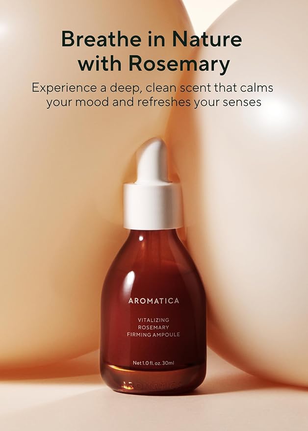 AROMATICA Vitalizing Rosemary Firming Ampoule Serum 30ml - Skin Revitalizing Retinol Serum for Face, Moisturizing & Strengthening Skin Barrier-BrightBean Baby