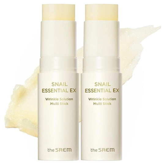 THESAEM Snail Essential EX Wrinkle Solution Multi-Purpose Balm Stick – Anti Aging & Moisturizing – Face & Eye Treatment – With Snail Collagen & Honey for Moist Glow, 0.4oz. 2 Pack-BrightBean Baby