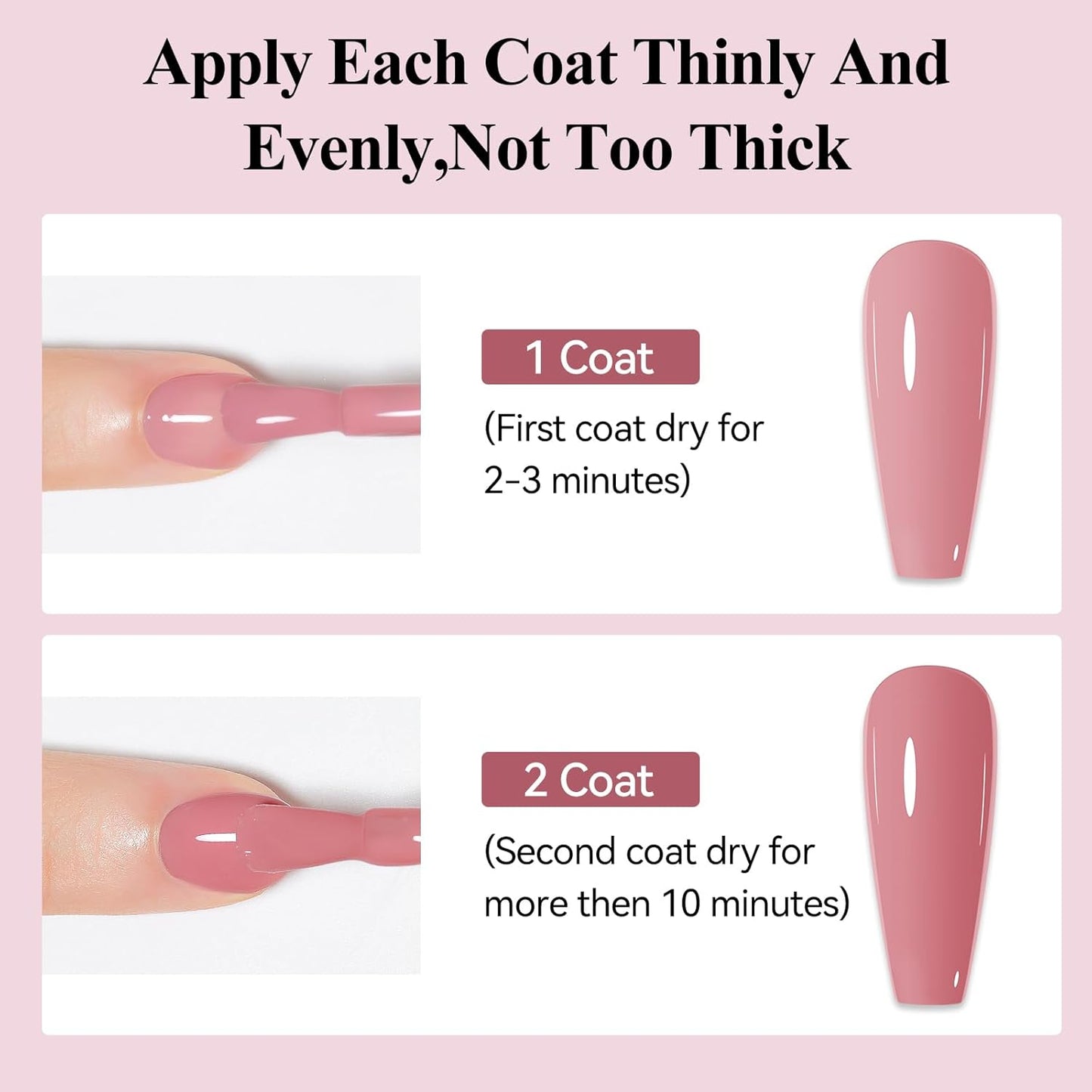 Nail Polish Quick Dry Pink Nail Lacquer Sheer Color, Regular Fast Drying Fingernail Polish Bulk Non Gel Long-Lasting DIY Salon Gift For Women-BrightBean Baby