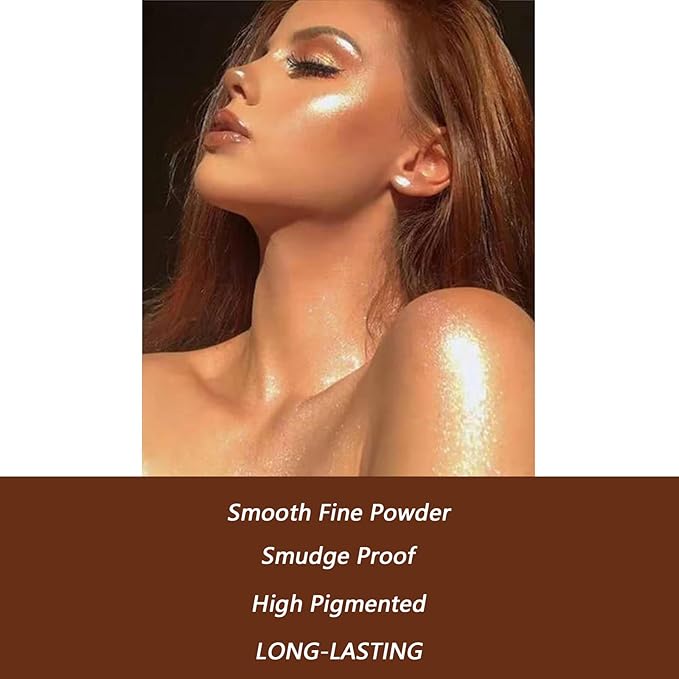 Face Highlighter Luminizers Highlighter powder Translucent Setting Powder High Definition Powder for All Skin Types and Skin Tones(N02)-BrightBean Baby