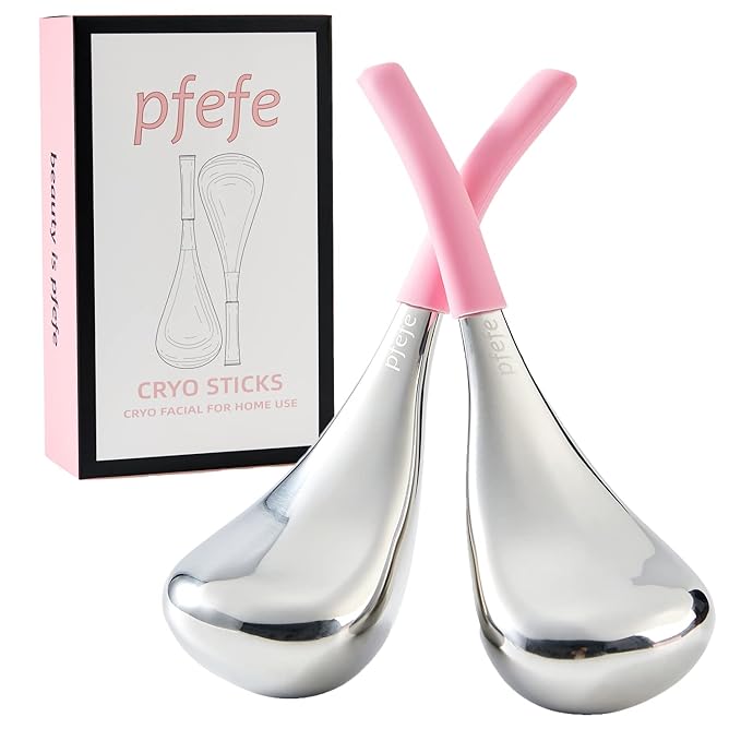 Cryo Sticks Facial Skin Care Ice Globes for Women Face Eyes, Stainless Steel Face Beauty Tools for Girls Ladies, Esthetician Supplies Cooling Spa Globes with Storage Case-BrightBean Baby