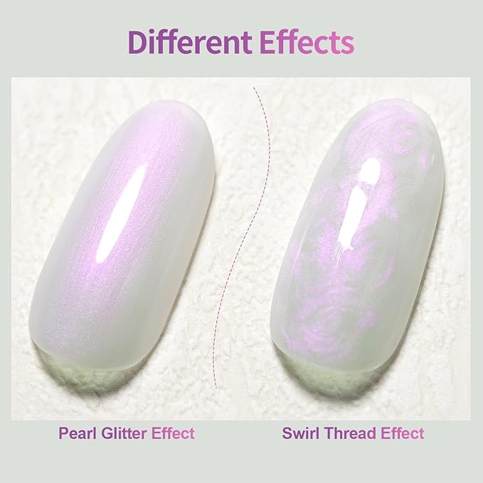 RARJSM Gel Builder Nail Polish Pearl White Purple Glitter Hard Gel in a Bottle Mermaid Shell Pearlescent Thick Extension Structure Gels for Nails 15ml Soak Off Curing Requires Salon Home DIY Use-BrightBean Baby