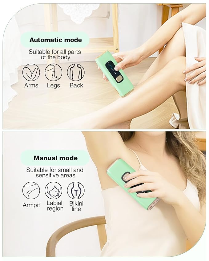 IPL Laser Hair Removal Device for Women Men at Home, Upgraded to 999,900 Flashes Permanent for Facial Legs Arms Bikini Line Whole Body Treatment-BrightBean Baby