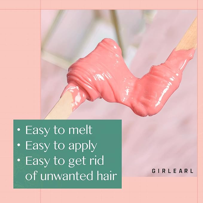 Hard Wax Beads, 1lb Wax Beans for Hair Removal Sensitive Skin with Rose Formula, Perfect for Full Body, Facial, Brazilian Bikini, and Legs at Home Wax Refill for Women Men (pink)-BrightBean Baby