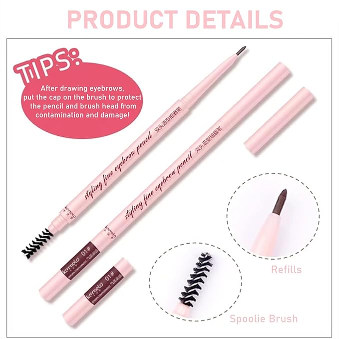 Eyebrow Pencils for Women Brown,Soft Brown Eyebrow Pencil Waterproof Smudgeproof,Ultra-Precise Tip Long-Lasting Micro Brow Pencil for Natural Looking Eyebrows,Built-In Brush,04 Soft Light Brown.-BrightBean Baby