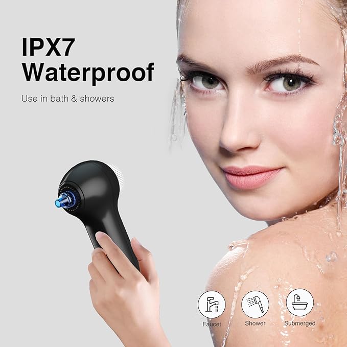 Face Scrubber Exfoliator with LCD Screen,Rechargeable Facial Cleansing Brush IPX7 Waterproof 3 in 1 Blackhead Remover Vacuum for Exfoliating,Massaging and Deep Pore Cleansing-BrightBean Baby