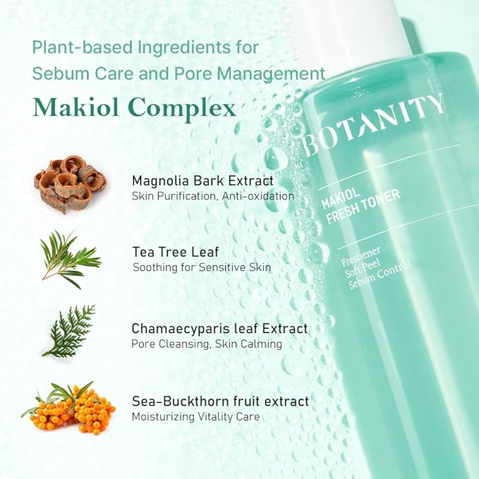 Makiol Toner | PHA | Cica Toner | Hydrating & Refreshing for Oily Skin | Sebum Control | Pore Refining | Acne Prone Sensitive Skin, Oily Skin | Cruelty-Free | 10fl oz-BrightBean Baby