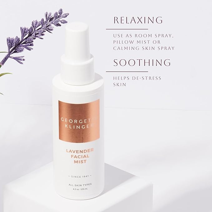 Georgette Klinger Lavender Facial Mist - Moisturizing and Long-Lasting Facial Spray with Aromatherapy, Antioxidants, and Skin-Plumping, Makeup Setting for Dewy, Hydrated Skin - 4.2 oz-BrightBean Baby