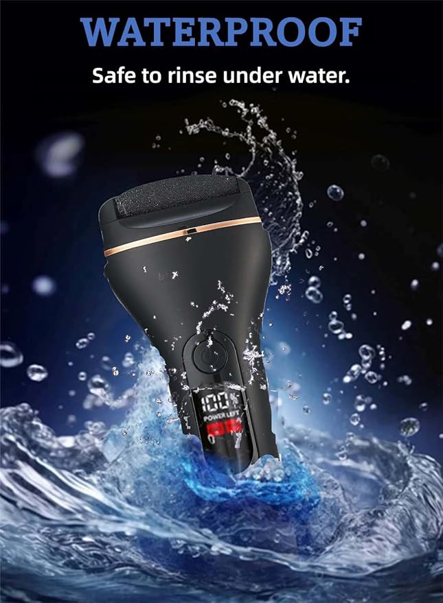 Electric Foot Callus Remover, Portable Electric Foot File with 15 in 1 Professional Pedicure Kits, Rechargeable Pedicure Tools for Foot Care, Waterproof Remover Cracked Feet & Dead Skin (Black)-BrightBean Baby