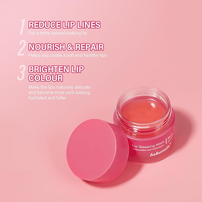 Hydrating Lip Sleeping Mask - Day and Night Repair Lip Balm for Chapped Dry Lips - Reduce Lip Lines, Enhance Lip Color, Hydrate & Plump Lips Care Lip Mask (Peach)-BrightBean Baby