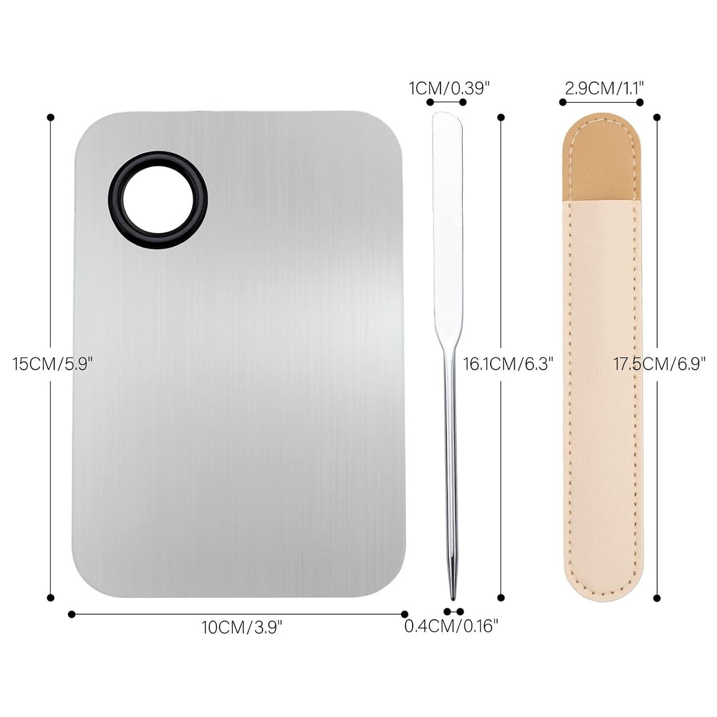 G2PLUS Makeup Mixing Palette, Makeup Spatula and Foundation Palette, Stainless Steel Cosmetic Makeup Palette with Picasso Spatula for Foundation, Eye Shadow, Eyelash, Nail Art and Concealer-BrightBean Baby