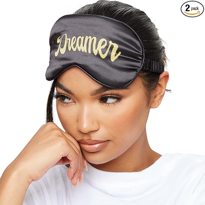 SMUG Satin Sleep Mask & Eye Mask | Travel Sleep Masks for Women & Men | Soft Sleeping Eye Mask to Nourish Skin & Reduce Dark Circles | Eye Sleep Mask Shades to Block Out Light | Dreamer-BrightBean Baby