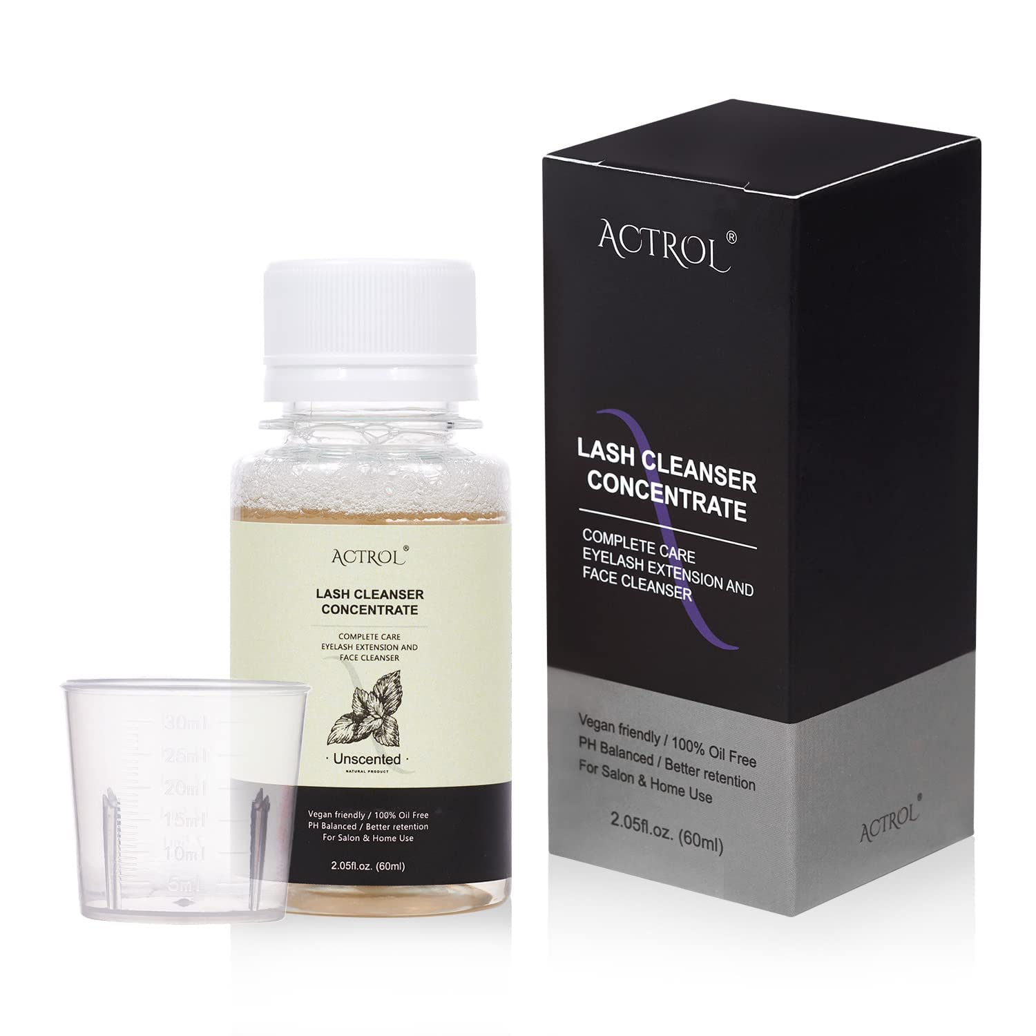 Eyelash Cleanser Concentrate 60ml Unscented Professional Lash Shampoo Foaming Cleanser DIY Wash for Extensions Lashes with Salon Home Care-Makes 6 Bottles-BrightBean Baby