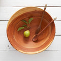 Dining & Entertaining, Wood Bowl, Serve Salad or Pasta, Countertop Fruit Bowl, Family Dinner, Party, Holidays, Thaksgiving, Handcarved, Rustic, Mahogany, Varies Beige to Brown, Extra Large 16" Wide