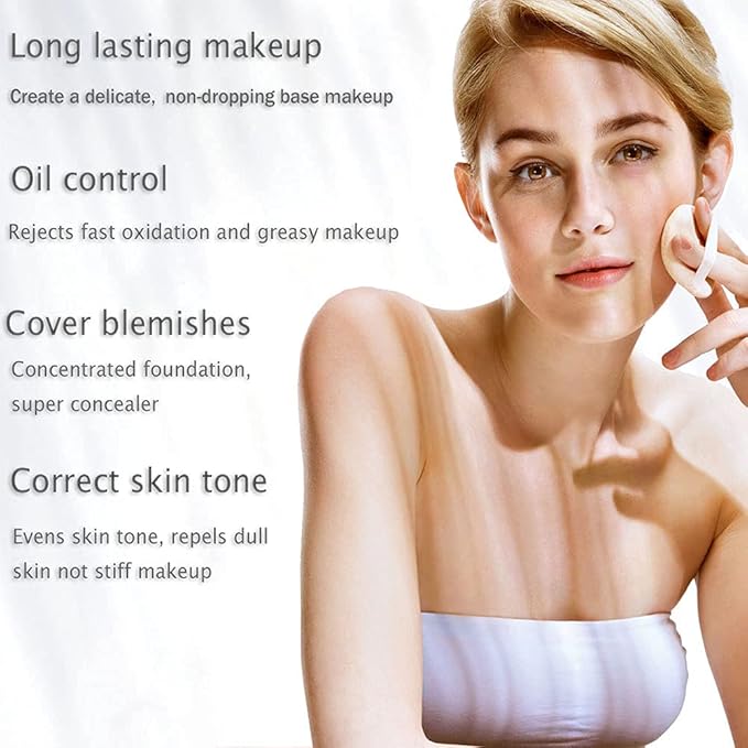 Foundation Makeup Concealer, Medium-to-Full Coverage Foundation Cream, Long Lasting Waterproof Up to 12HR Hybrid Setting Powder-BrightBean Baby