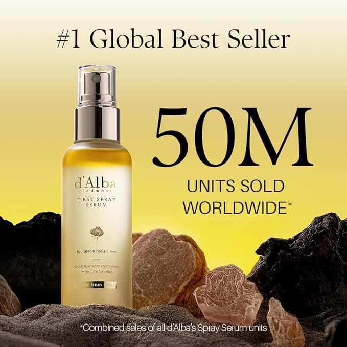 [2 Bottles] d'Alba Italian White Truffle First Spray Serum, Vegan Skin Care, Hydrating Face Moisturizer, Glow Serum for Radiant Skin, Non Comedogenic, All In One Mist (6.76 oz.)-BrightBean Baby